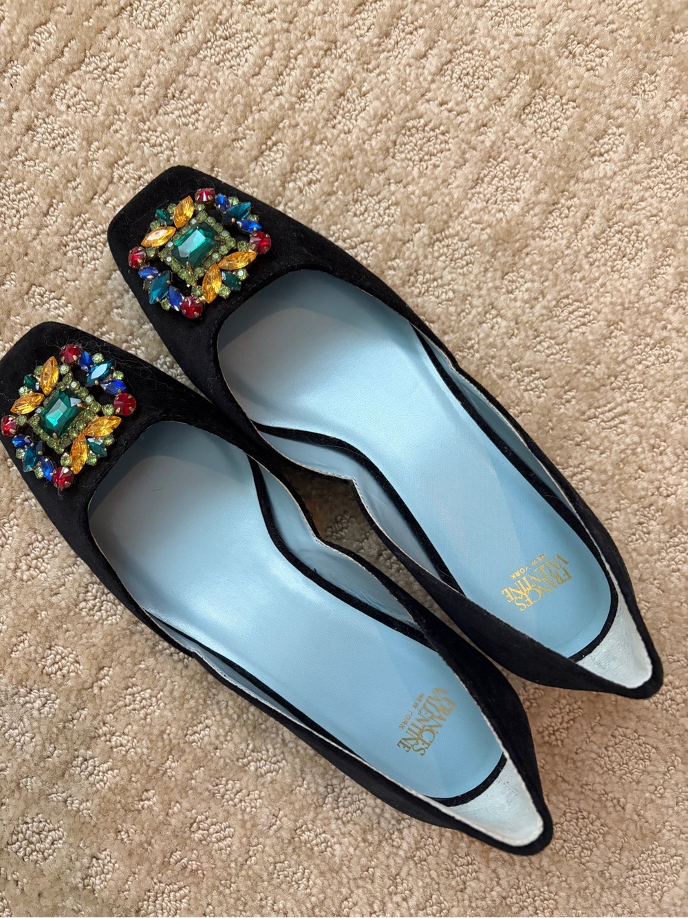 Frances Valentine McCall Mini Block Heel with Multicolor Jewel Brooch - Picture 2 of 4
